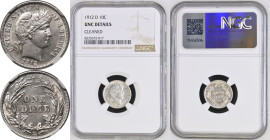 United States 1912 D Silver 10 Cents Barber Dime NGC UNC DETAILS