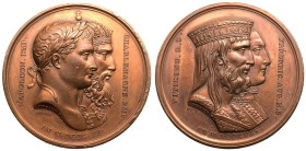 France: First French Empire Napoleon I 1806 Bronze Medal Commemorating the Alliance with Saxony