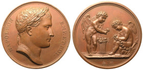 France: First French Empire Napoleon I 1807 Bronze Medal Marriage of Jerome-Napoleon Bonaparte to Katharina von WÃ¼rttemberg