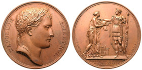 France: First French Empire Napoleon I 1808 Bronze Medal Commemorating the annexation of Etruria to France