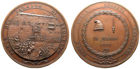 France: Consulate Napoleon Bonaparte 1797 Bronze Medal Capture of the Palazzo del Broletto in Brescia