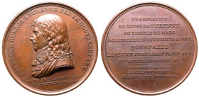 France: Consulate Napoleon Bonaparte 1800 Bronze Medal Commemorating the transfer of the Vicomte de Turenne to Invalides