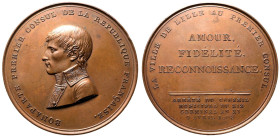 France: Consulate Napoleon Bonaparte 1803 Bronze Medal Dedicated to Napoleon by the city of Lille