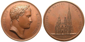 France: First French Empire Napoleon I 1805 Bronze Medal Commemorating the Te Deum at the Cathedral of Vienna