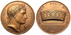 France: First French Empire Napoleon I 1805 Bronze Medal Coronation of Napoleon as King of Italy
