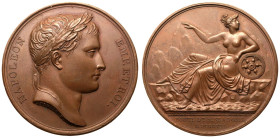 France: First French Empire Napoleon I 1807 Bronze Medal Nice-Rome Road Completion