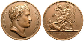 France: First French Empire Napoleon I 1809 Bronze Medal Commemorating the Battle of Wagram.
