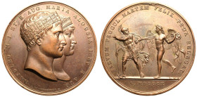 France: First French Empire Napoleon I Bronze Medal Celebrating the marriage of Napoleon and Marie-Louise