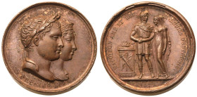 France: First French Empire Napoleon I 1810 Bronze Medal Marriage of Napoleon and Marie-Louise.