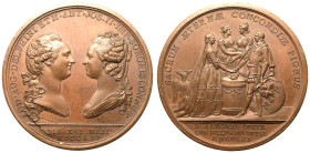France 1770 Bronze Medal Louis XVI and Marie Antoinette Marriage