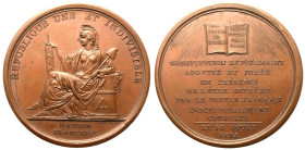 France: First Republic National Convention Dated 1793 Copper Medal