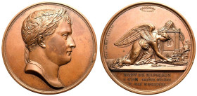 France Louis XVIII 1821 Bronze Medal Commemorating the death of Napoleon on St Helena