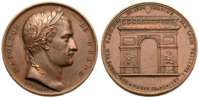 France Napoleon I 1836 Bronze Medal Commemorating the completion of the Arc de Triomphe