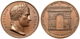 France: July Monarchy Louis Philippe I 1836 Bronze Medal Completion of Arc de Triomphe
