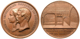 France: Second Empire Napoleon III ND (1855) Copper Medal Interior of the Palais de l'Industrie