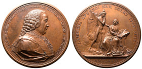 France Louis XVI 1781 Bronze Medal Maurepas Death Good extremely fine