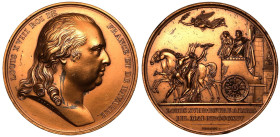 France Louis XVIII 1814 Bronze Medal Entry into Paris Gilt