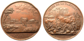 France: Restored Kingdom Louis Philippe 1844 Copper Medal Storming of the Bastille and the ChÃ¢teau de Vincennes
