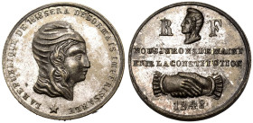 France: Second Republic Circa 1848 Silvered Brass Medal