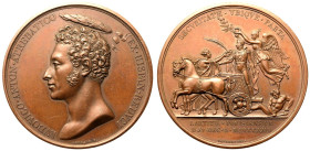 France Louis Antoine d'Artois 1823 Bronze Medal Celebrations for the Victory at Trocadero Extremely Fine
