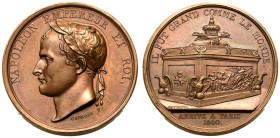 France: Restored Kingdom Louis Philippe 1840 Bronze Medal Napoleon Arrives in Paris 1840