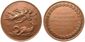 France 1830 Copper Medal Conquest of Algiers by the Count of Bourmont Extremely Fine