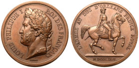 France Louis Philippe 1842 Bronze Medal In Memory of the Duke of Orleans