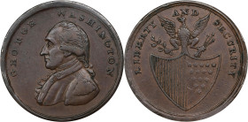 Undated (1795) Washington Liberty and Security Penny. Musante GW-45, Baker-30, W-11050. Copper. ASYLUM Edge. EF Details--Scratch (PCGS).