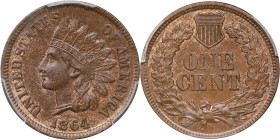 1864 Indian Cent. Bronze. L on Ribbon. MS-63 BN (PCGS). CAC.