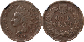 1869 Indian Cent. VF Details--Environmental Damage (NGC).