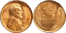 1929 Lincoln Cent. MS-66+ RD (PCGS). CAC.