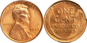 1933 Lincoln Cent. MS-66 RD (PCGS). CAC.