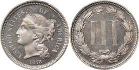 1873 Nickel Three-Cent Piece. Close 3. Proof-65 (CACG).