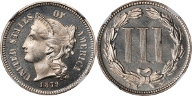 1879 Nickel Three-Cent Piece. Proof-66+ * (NGC).