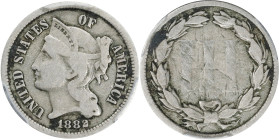 1882 Nickel Three-Cent Piece. Fine Details--Tooled (PCGS).