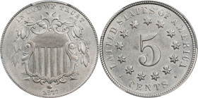 1873 Shield Nickel. Close 3. AU-58 (PCGS).