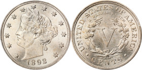 1892 Liberty Head Nickel. MS-64 (PCGS).