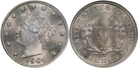 1904 Liberty Head Nickel. MS-64 (PCGS).