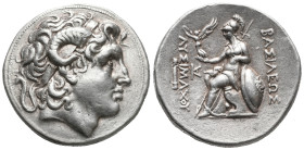 Kings of Thrace, Lysimachos. AR Tetradrachm, 17.00 g 31.42 mm. 305-281 BC. Lampsakos mint. Struck circa 297-281 BC.
Obv: Diademed head of deified Ale...