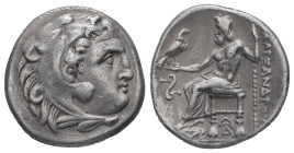 Kings of Macedon. Alexander III "the Great". AR, Drachm. 4.14 g. 17.87 mm. 336-323 BC. Early posthumous issue of Lampsakos, ca. 323-317 BC.
Obv.: Head...