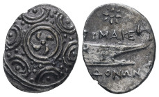 Macedonian Kingdom, Autonomous issues from the time of Philip V-Perseus (187-168 BC). AR Tetrobol, 2.00 g 16.01 mm
Obv: Macedonian shield with four cr...