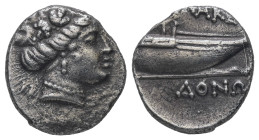 Kings of Macedon, Uncertain mint. AR Tetrobol, 2.22 g 14.24 mm. Time of Philip V - Perseus 187-167 BC.
Obv: Head of nymph right, wearing necklace 
Rev...