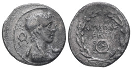 Calpurnius. M. Calpurnius Piso Frugi, 68-66 BC. AR, Denarius. 3.42 g. 19.33 mm. Rome. 
Obv: Terminal bust of Mercury right, wearing winged diadem; beh...