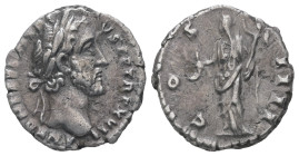 Antoninus Pius, AD. 138-161. AR Denarius. 3.09 g. 16.73 mm. Rome.
Obv: ANTONINVS AVG PIVS P P TR P XVI. Head of Antoninus Pius, laureate, right.
Rev: ...