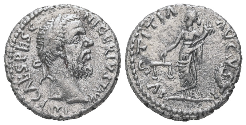 Pescennius Niger, AD 193-194. AR, Denarius. 3.00 g. 17.39 mm. Antioch.
Obv: IMP ...