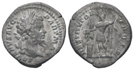 Septimius Severus, AD 193-211. AR, Denarius. 3.08 g. 19.06 mm. Rome.
Obv: SEVERVS AVG PART MAX. Head of Septimius Severus, laureate, right.
Rev: RESTI...