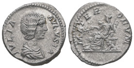 Julia Domna - wife of Septimius Severus, AD 193-211. AR, Denarius. 3.30 g. 18.60 mm. Rome.
Obv: IVLIA AVGVSTA. Bust of Julia Domna, hair waved and coi...