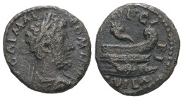 Thrace, Coela. Commodus, AD 177-192. AE. 3.36 g. 18.33 mm.
Obv: IMP CAE MAR COMM AVG. Laureate-headed bust of Commodus wearing cuirass and paludamentu...