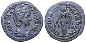 Thrace, Perinthus. Tranquillina, AD 238-244. AE. 5.94 g. 25.35 mm.
Obv: ϹΑΒΕΙΝΑ ΤΡΑΝΚΥΛΛΕΙΝΑ. Diademed and draped bust of Tranquillina, right.
Rev: ΠΕ...