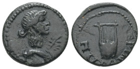 Thrace, Perinthus. Pseudo-autonomous, Time of Claudius and Nero? AE. 2.91 g. 17.40 mm.
Obv: draped bust of Apollo, right; before, laurel branch.
Rev: ...